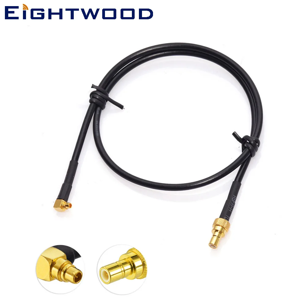 Eightwood Conversion DAB/DAB+ Car Radio Aerial MMCX Male to SMB Male RF Coax Adapter Cable for Sonichi S1000-DAB Revo In-car DAB