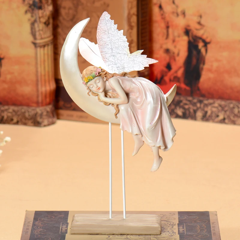 

pink fairy angel Statue decoration home Angels Desktop Decor resin home decoration Beautiful Girl figurines room decoration