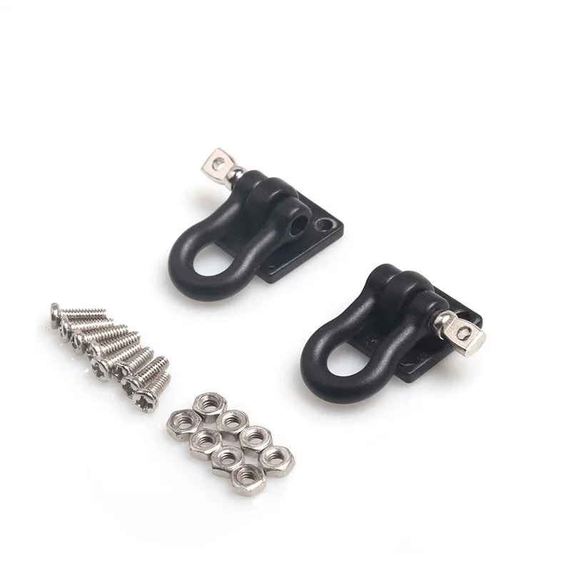 2pcs RC Car Metal Trailer Shackle Rescue Tow Hook for 1/10 RC Crawler Traxxas TRX4 Axial SCX10 90046 RC4WD D90 TF2 Tamiya CC01