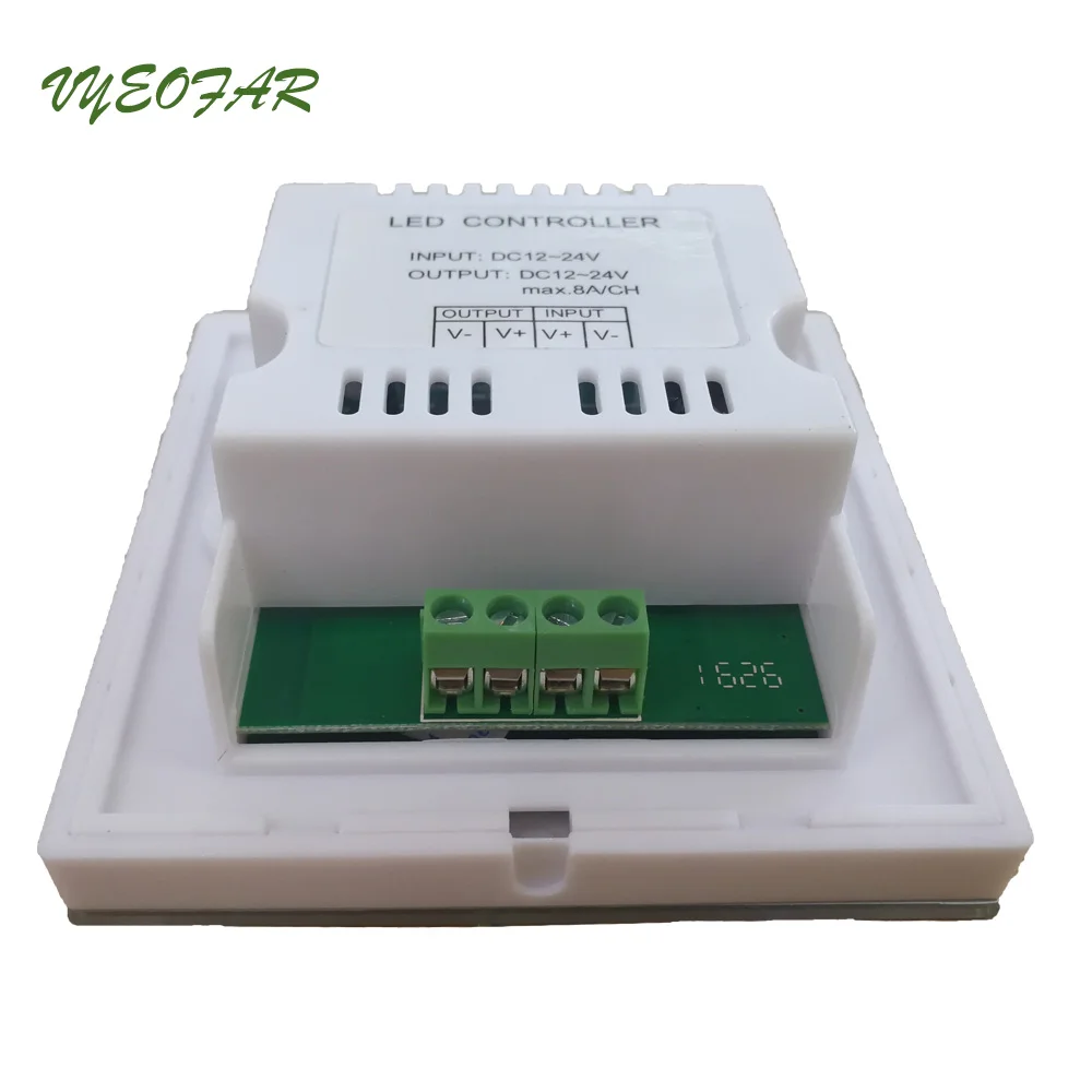 DC12V 24V Touchable Panel Dimming Controller TM06 8A Output For 5050 3528 Single Color String Light Wall Mount 86mm Strip Dimmer