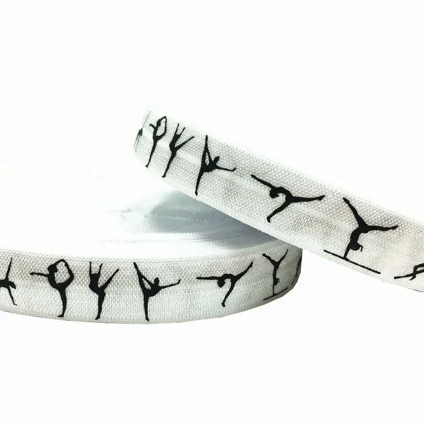 10 Yards 5/8'' bunter Gymnastik-Druck, umklappbar, elastisch, dehnbar, für Mädchen, Haargummi, Zubehör, DIY, handgefertigtes Gurtband – Detail 8