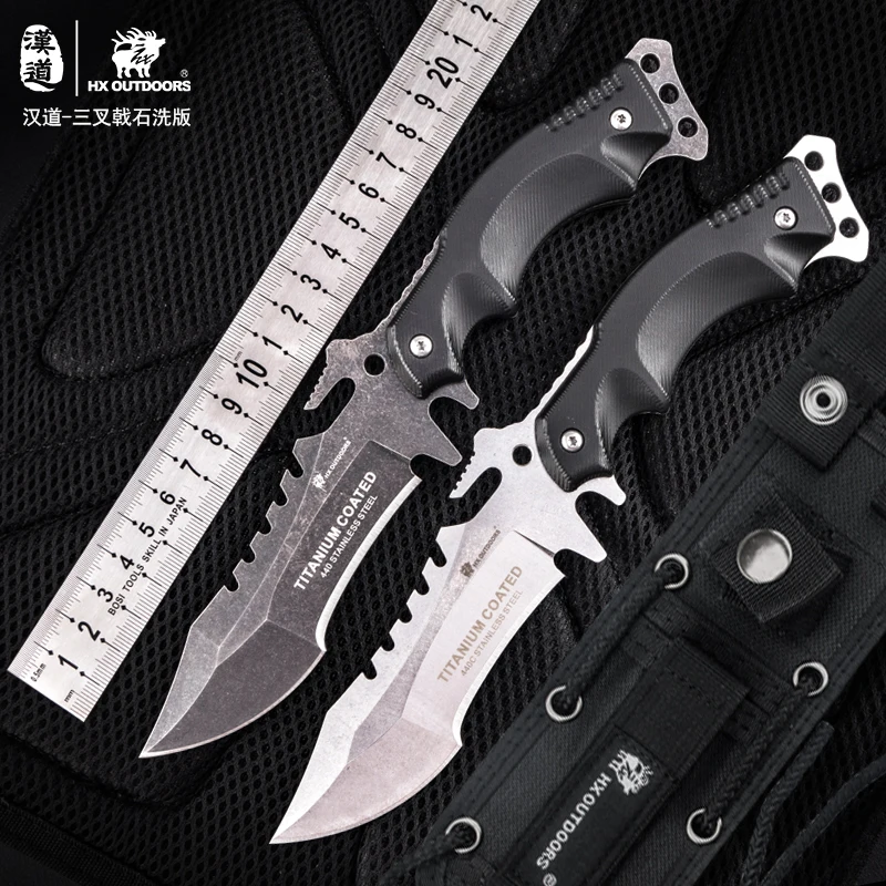 

HX Outdoors 440C Tactical Knives,Camping Knife ,High Quality Hunting Jungle Knife,Survival Knives,Rescue Edc Tool Dropshipping