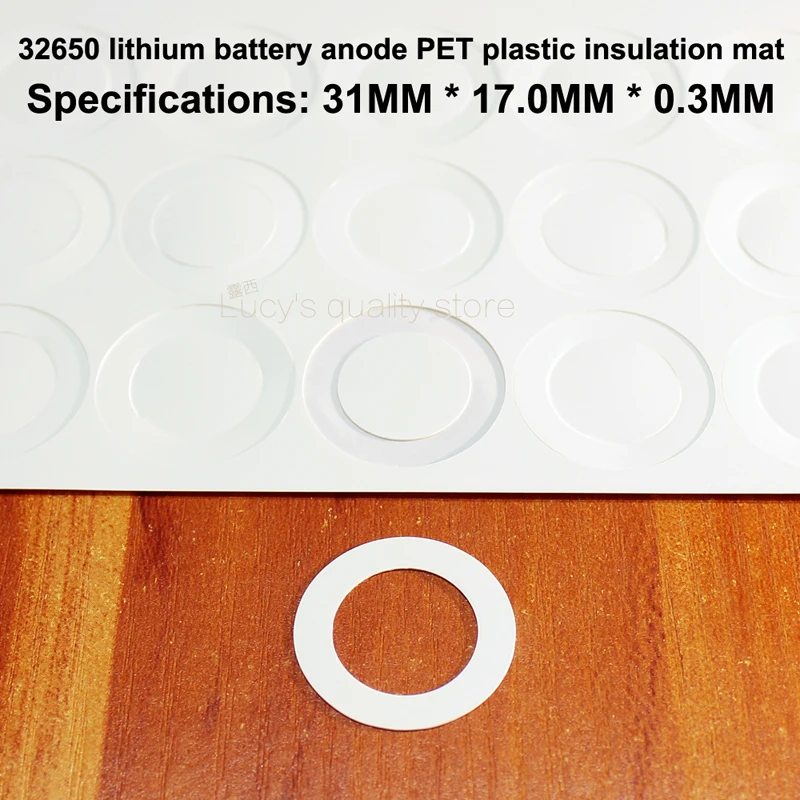 100 pz/lotto 32650 batteria al litio positivo cavo vuoto isolamento guarnizione No. 1 batteria cava faccia piatta Pad Meson