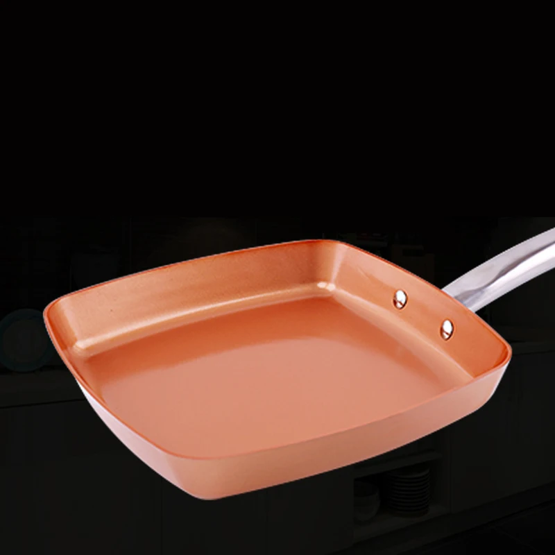 Keelorn Non-stick Copper Frying Pan Induction Chef Pans Saucepan Oven & Dishwasher Safe 8 Inches Nonstick Skillet Copper Red Pan