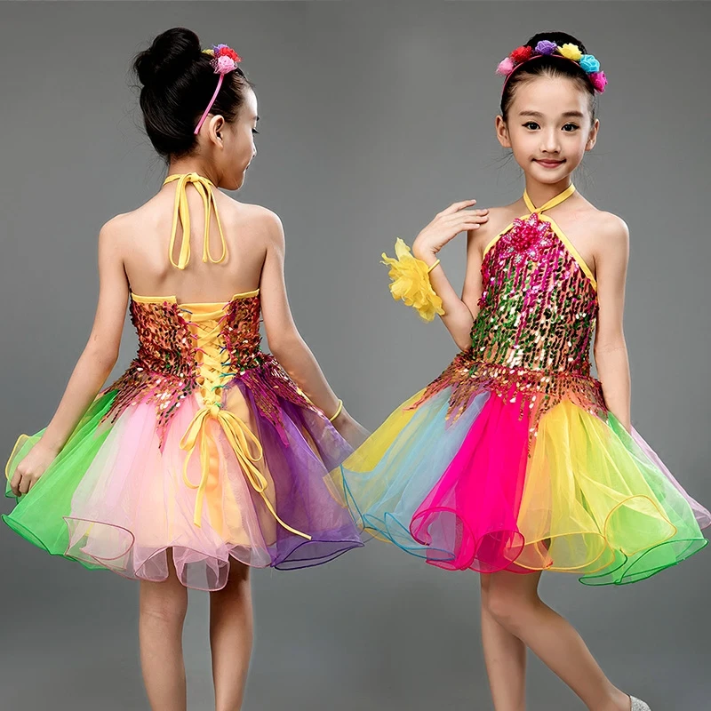 Girls Ballet Dress For Children Girl Dance Kids Sequins Ballet Costumes For Girls Tutu Dance Girl Stage Dancewear Performance