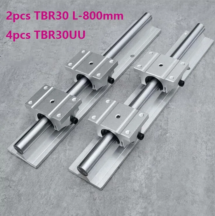 

2pcs TBR30 L-800mm support rail linear guide + 4pcs TBR30UU linear bearing blocks for CNC router parts