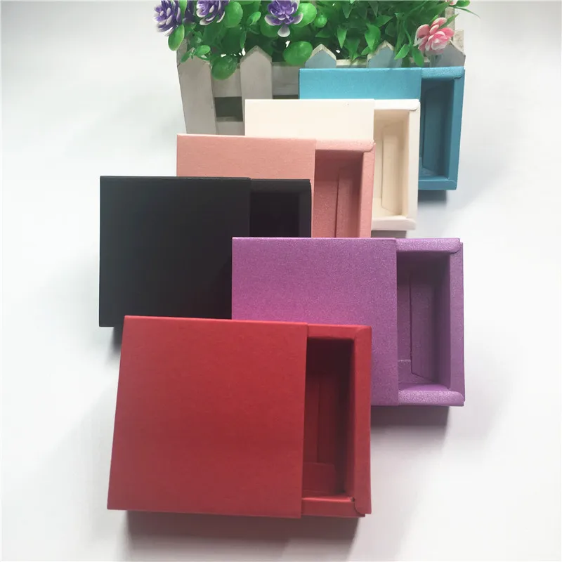 

100Pcs/Lot 6.2x6.2x2.3cm Colorful Paper Cardboard Drawer Gift Box For Decoration Display Store Candy Food Macaron Cake Pack Box