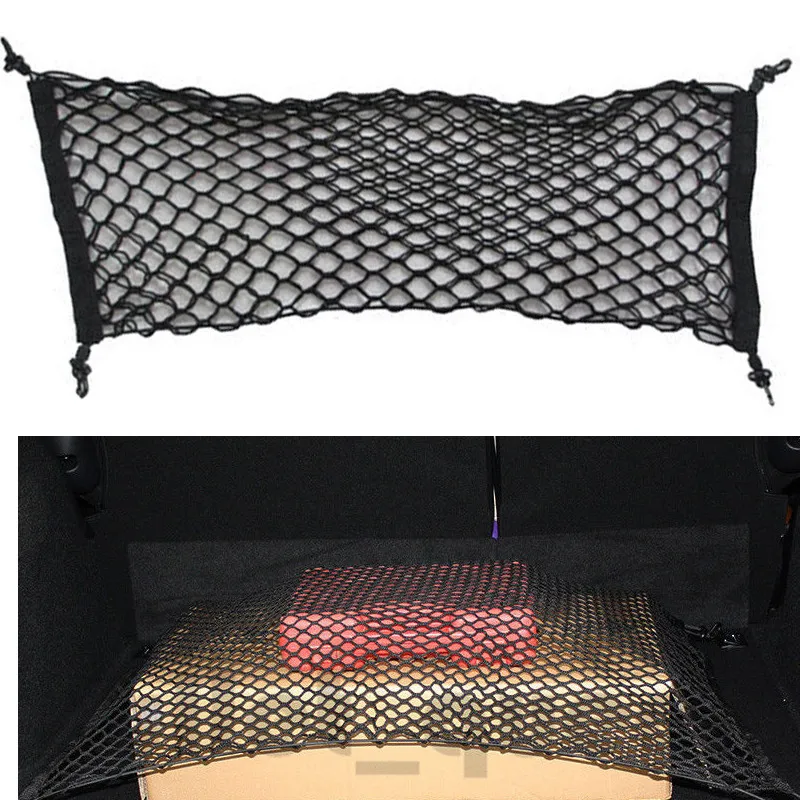 Universal Car 90CM X 40CM Seat Back Storage Elastic Mesh Net Bag Luggage Trunk Organizer Strong Magic