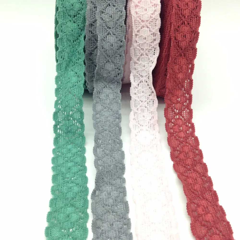 10 yards 4 Colors Good Elasticity 2cm Lace Elastic Trim High Quality Lace Ribbon for Headband DIY Head wear Hair Accessories