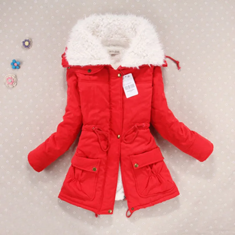 Frauen Winter Jacke Verdicken Mit Kapuze Lange Unten Jacke Frauen Mantel Slim Fit Haar Kragen Baumwolle-Gepolsterte Kleidung Mantel Frauen unten