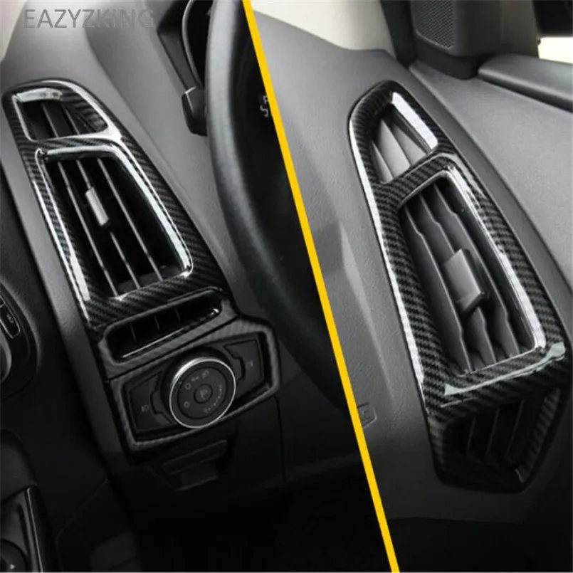 EAZYZKING Car-Styling Air vent door handle review mirror key cover glovebox Decorative trim case For Ford Focus 3 2015-2018