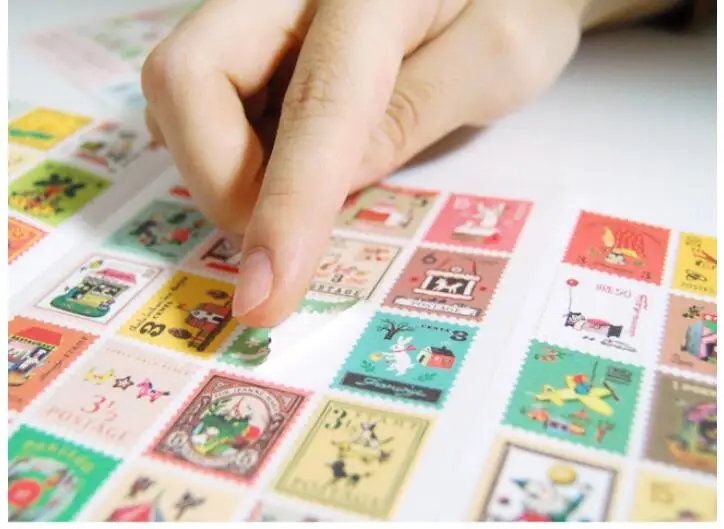 1 Set 80Pcs DIY Hand Painted Hand Drawing Francoise Stamp Theme Sticker Diary Decal Decor