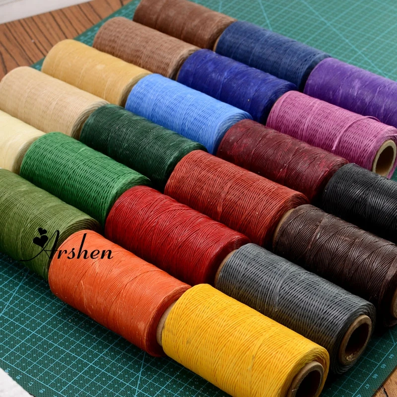 Multicolor Durable 240 Meters 1mm 150D Flat Leather Waxed Thread Cord for DIY Handicraft Tool Hand Stitching Thread High Quality