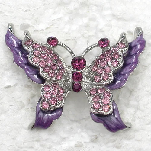 

60pcs/lot Mixed Color (Can Notes Color) Wholesale Fashion Brooch Rhinestone Enamel Butterfly Pin brooches Jewelry Gift C101344