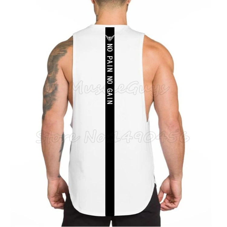 Brand NO PAIN NO GAIN clothes bodybuilding stringer gyms tank top men fitness muscle singlet cotton sleeveless shirt muscle vest