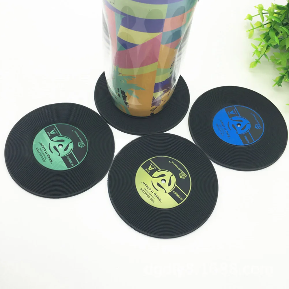 

4/6Pcs Vintage Retro CD Tape Mat Disc Design Drinks Coasters Home Table Cup Mat Creative Decor Coffee Drink Placemat Home Decor