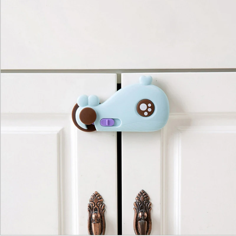 2021 Cute Baby Drawer Lock Toddler Child Kids Door Drawers Wardrobe Cabinet Safety Care Protect Plastic Lock White Blue Cover