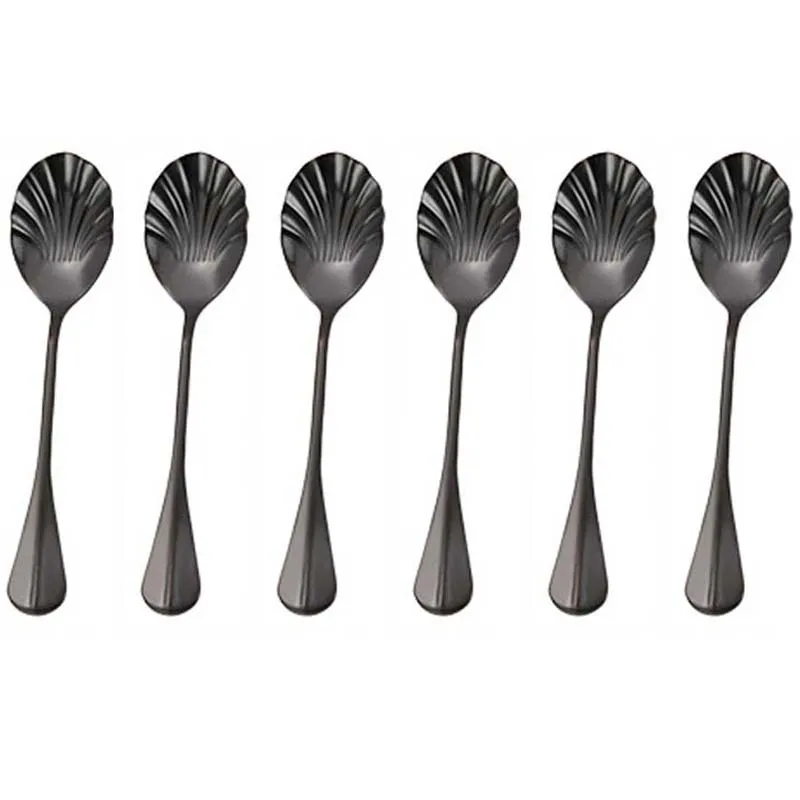 Christmas Decor Shell Shape Coffee Spoons, Colorful Dessert Tea Spoons, Dinnerware Set,Tea Mixing Scoop Suit, Cutlery Set