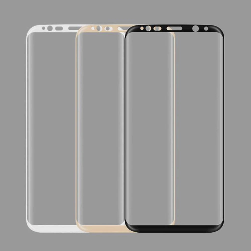 100pcs/lot Full Coverage 3D Curved Tempered Glass Film For Samsung Galaxy S8 / S8 Plus 9H Front Protective Screen Protector