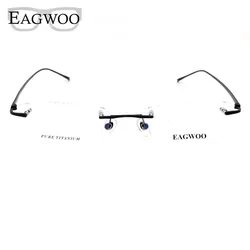 Pure Titanium Eyeglasses Rimless Optical Frame Prescription Spectacle Resize Glasses For Men Slim Temple Framless Eye Glasses