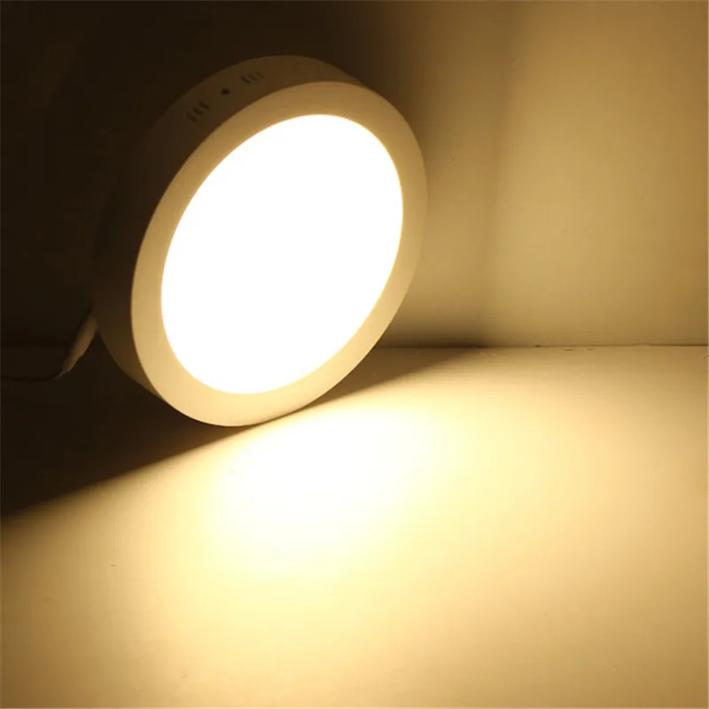 Round LED Surface Ceiling Light 9W 15W 25W Panel Spot Down Light Lamp 3000K 4000K 6000K No Cut Ceiling Lamp AC85-265V + Driver
