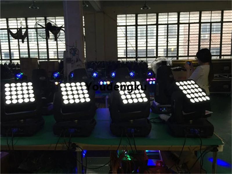 4 pieces DMX512 stage King Panel Matrix 5x5 led movinghead 25pcs x 10w 4 in 1 led matrix moving head beam light