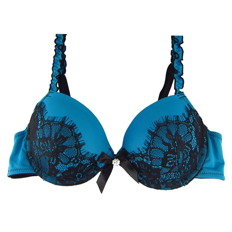Sexy Lace Women Bra Push Up Bra Demi Bra Women Underwear Wrinkled Shoulder Strap Back Closure 34B-36B-38B-40B