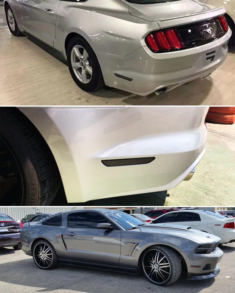 2pcs Black-Out Smoked Lens Rear Side Marker Lamp Housing/Shells For 2015-2023 Ford Mustang