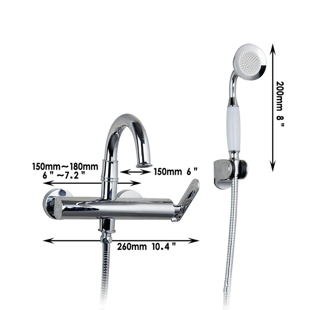 Single Handle Bathtub Wall Mounted Ceramics Chrome White Hand Shower Bathroom Basin Sink Brass Torneira Tap Mixer Faucet