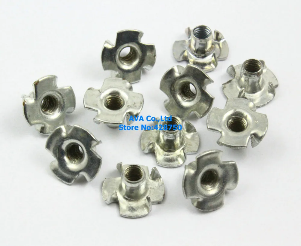 

100 Pieces Metric M5 T Nuts Zinc Plated TEE Nuts 4 Prongs