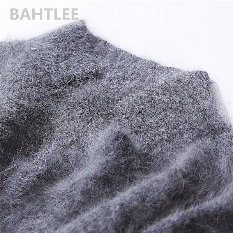 BAHTLEE-Women\'s Angora Jumper Cardigans, Knitting Sweater, Loose, Casual, Heart Pattern, Turn Down Collar, Keep Warm, Autumn, Wi