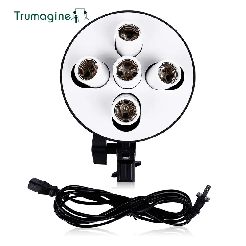 TRUMAGINE 5 in 1 E27 Base Socket Adapter Photo Lighting Bulb Holder For Photo Video Studio Softbox Accessories