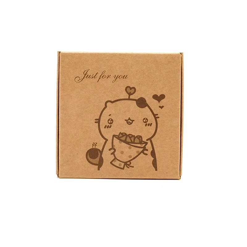 7.5*7.5*3cm Kraft Paper Box Cute Cat Gift Box Handmade Soap Box Candy Box 200pcs\lot Free shipping