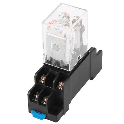 

JQX-13FL AC24V Coil 8 Screw Terminals DPDT 35mm DIN Rail Power Relay w Socket