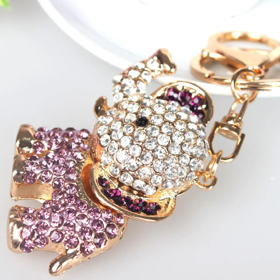 Elephant Lovely Cute New Creative Crystal Pendant Charm Purse Bag Car Key Ring Chain Nice&Substantial Gift Original Handmade