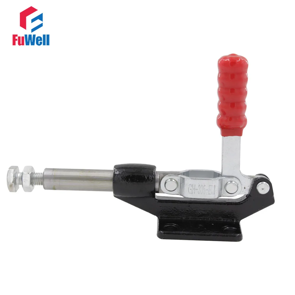 GH-305-EM Toggle Clamp 42mm Plunger Stroke Push Pull Operated Metal 386KG Holding Capacity Quick Hand Tool Fixture Clamp