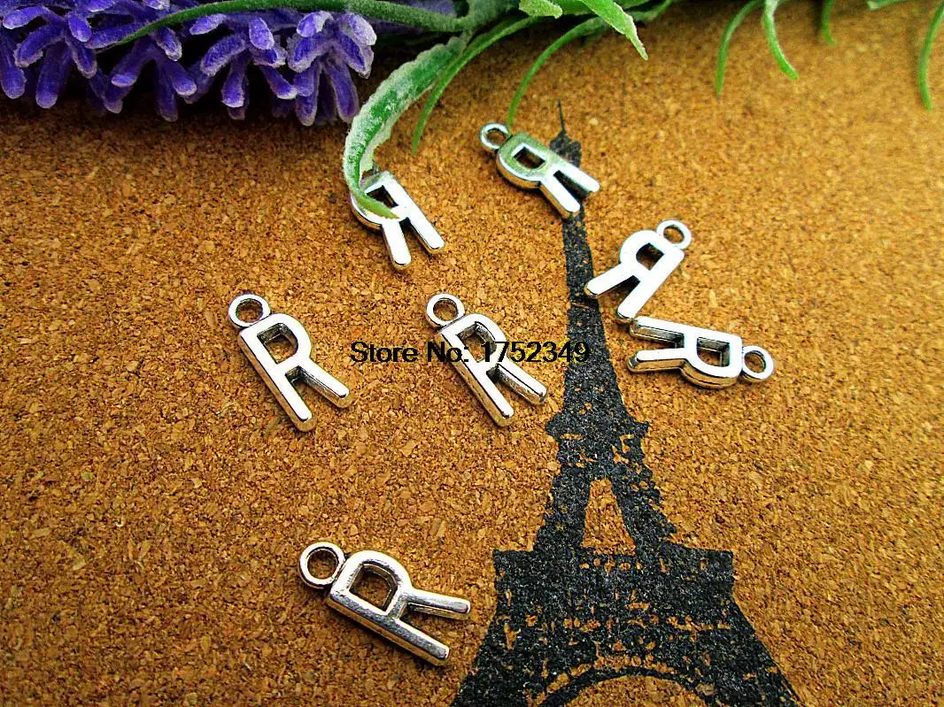 

30pcs Alphabet Letter Charms, Antique Silve Alphabet/Letter R 16mm Charms Pendant