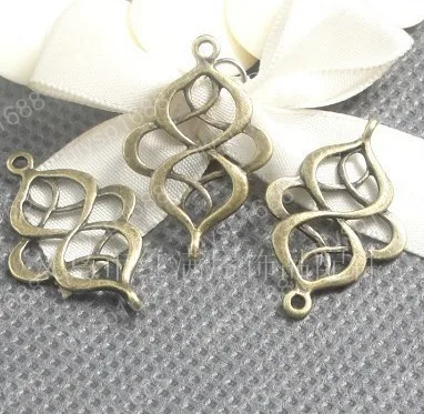 

100pcs/lot Zinc alloy bead Antique Bronze Plated 28*18MM Chinese knot Charm Pendants Fit Jewelry Making DIY JHA11933