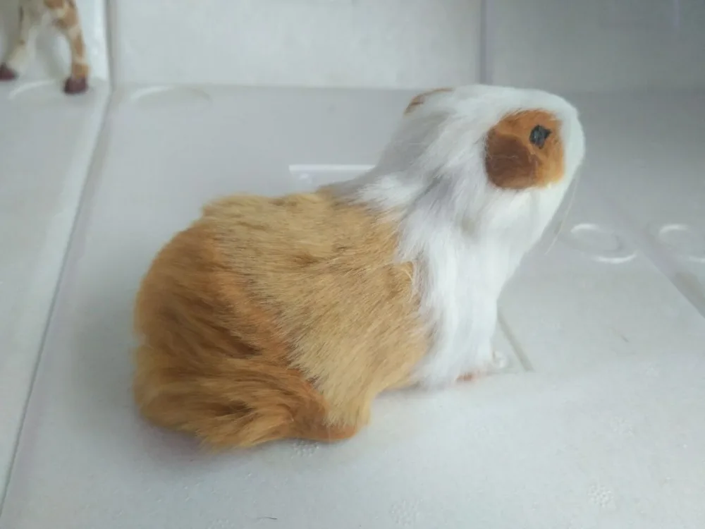 simulation yellow&white Cavia porcellus mouse model 12x6x9cm,polyethylene&furs manual handicraft ornament home decoration a2195