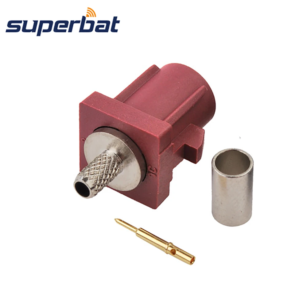 Superbat Fakra D Violet /4004 Crimp Male RF Connector for Car GSM Cellular Phone for Coaxial Cable RG316 RG174 LMR100