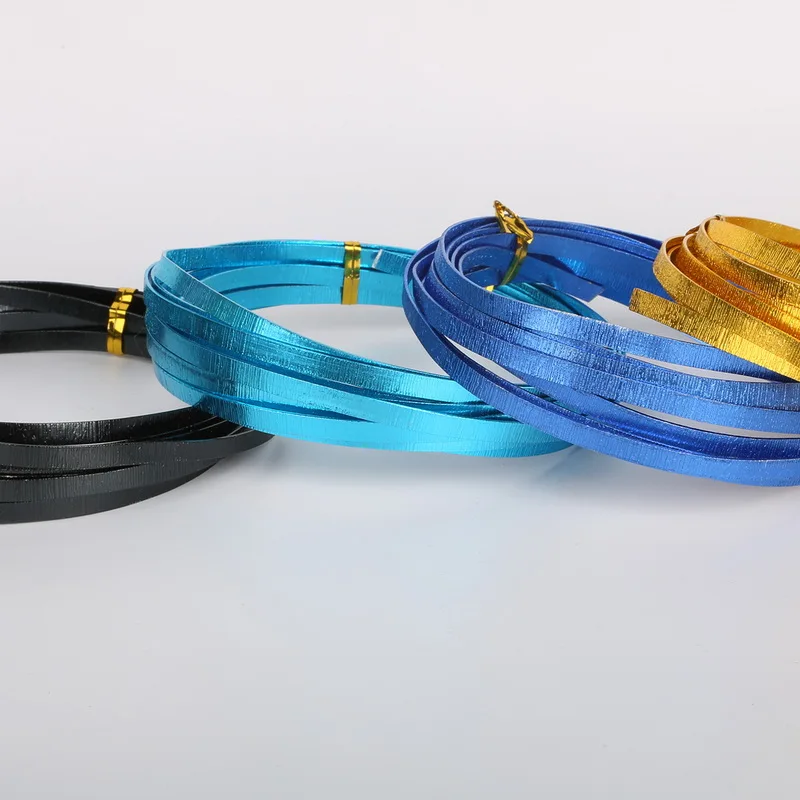 3m 12Color Width 5mm Thickness 1MM Flat Shape knurling Aluminum wire Soft Metal Floristry wire For Handmade Accessories