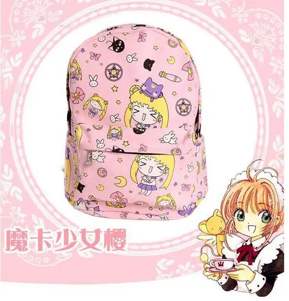 

Cartoon Card Captor Sakura Canvas Backpack Harajuku Students School Bag Rucksack Teenage Girls Mochila Feminina new