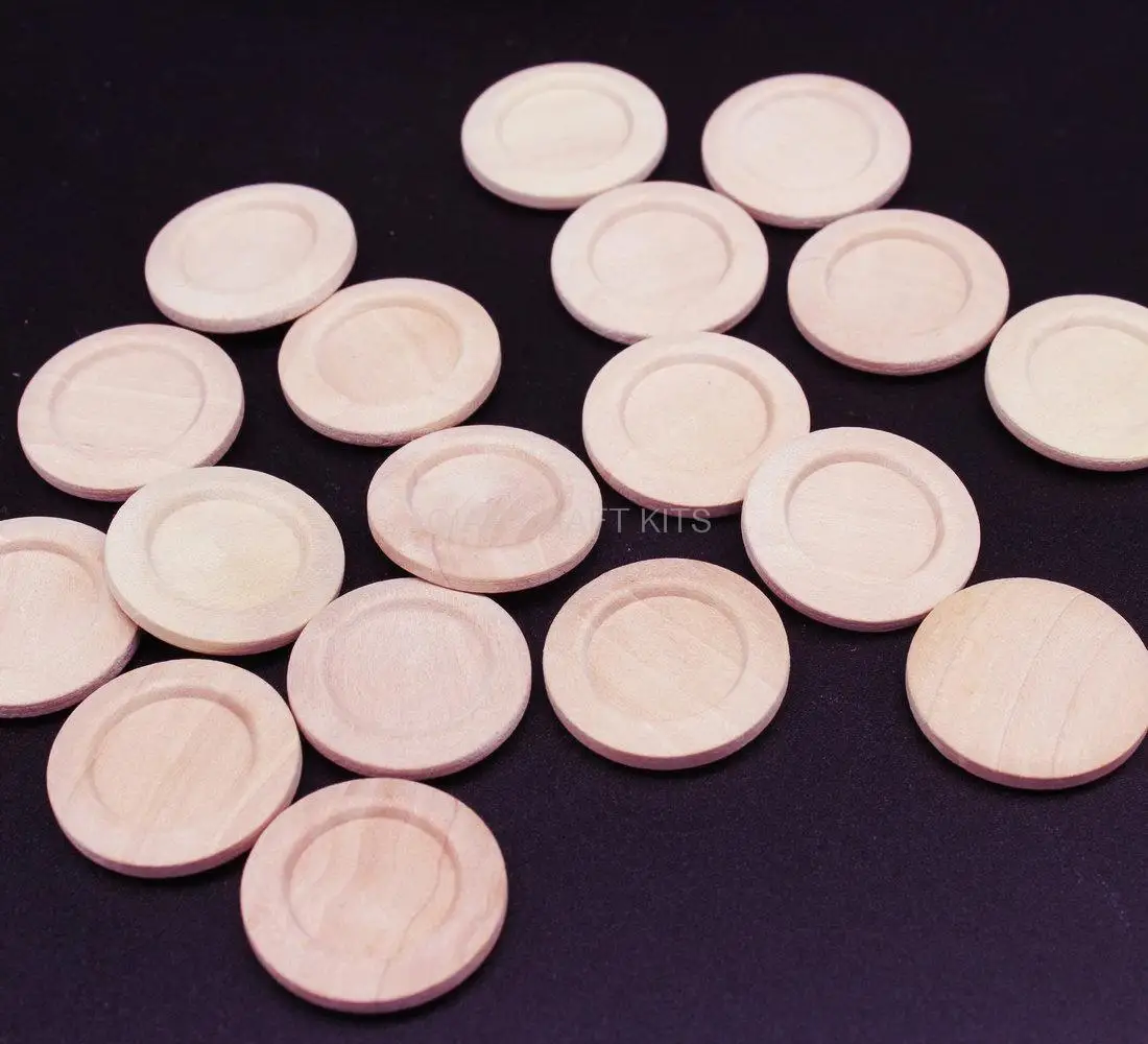 

300pcs natural wood 23mm wood glass cabochons settings tray size 15mm -wood bezel blanks-new choice for pendant or gift idea