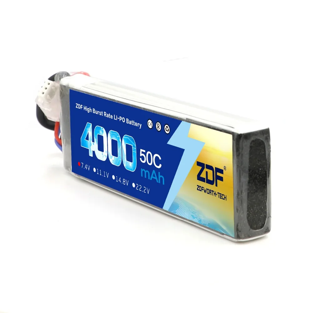 ZDF Lipo Battery 7.4V 4000mAh 50C 2S Battery lipo RC Packs with Deans T XT60 EC5 Plug for RC Truck/Car Losi Traxxas Slash