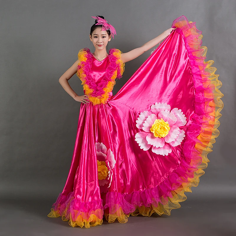 Opening Dance Dresses Spanish Dress Large Swing Full-skirt Adult Female Dance Costume Mujer Performance Chorus Wear Suit H578