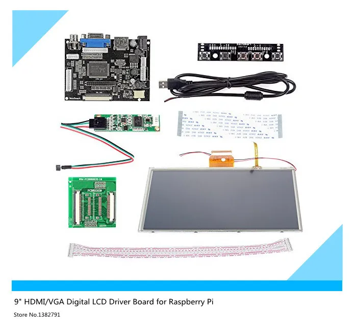 

New 9''inch LCD display screen AT090TN12 HDMI/VGA Digital LCD Driver Board with Touch Screen for Raspberry Pi Free shipping