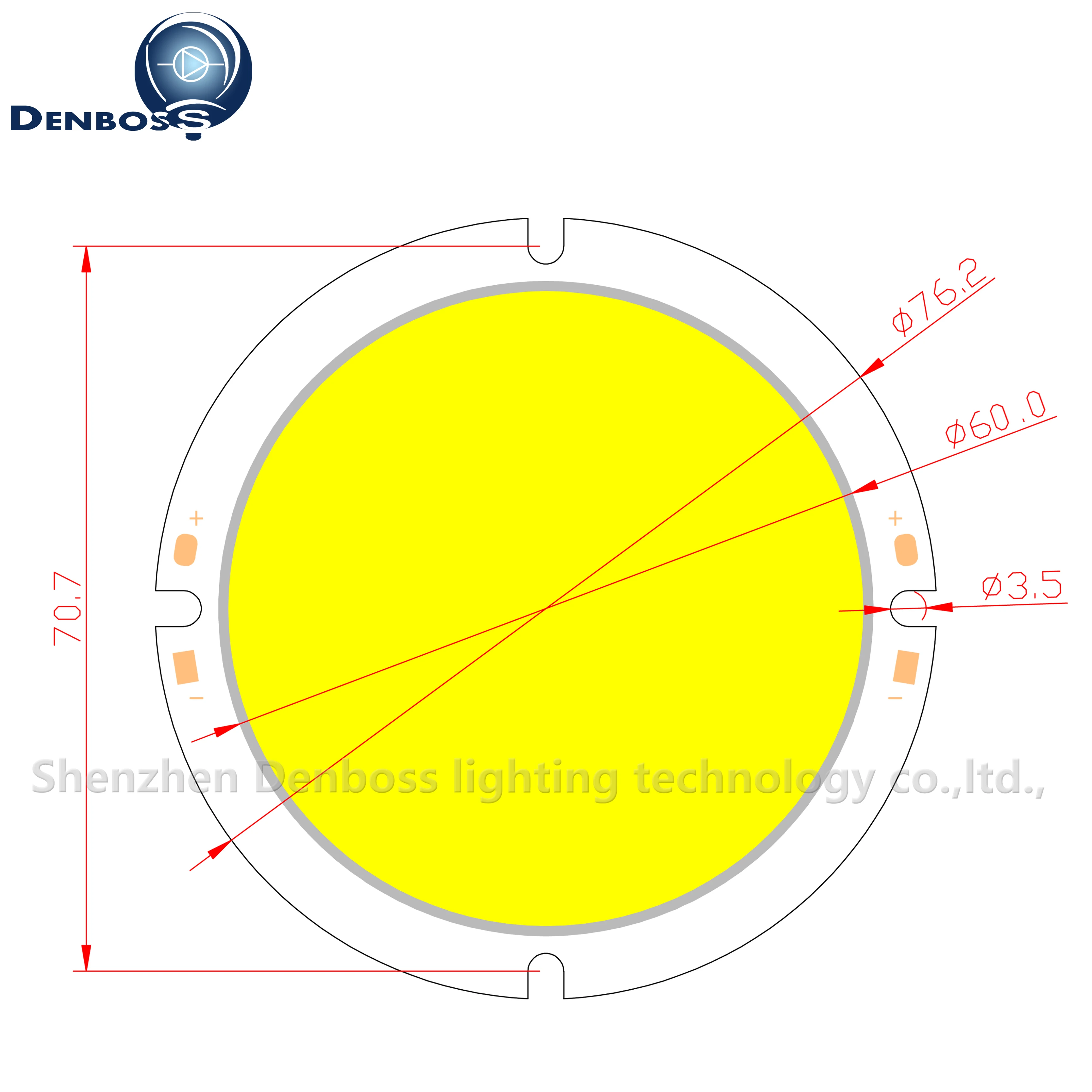 allcob 76mm 60mm Round LED COB Light Source 20W 30-33V DC High Lumen High Power Module COB Warn Nature White for downlight