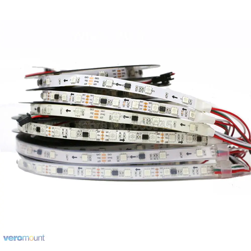 Tira de luz LED direccionable a todo Color, cinta Flexible Digital LED, Control externo IC, 3 LED, DC 12V, WS2811, 5050 RGB