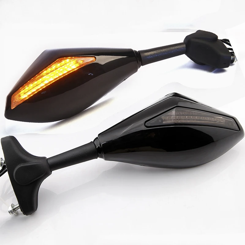 LED INTEGRATED TURN SIGNAL SIDE MIRRORS FOR SUZUKI BANDIT GSF 600 1200 S SV650S / Yamaha YZF R1 R6 R6S YZF600 FAZER FZ1