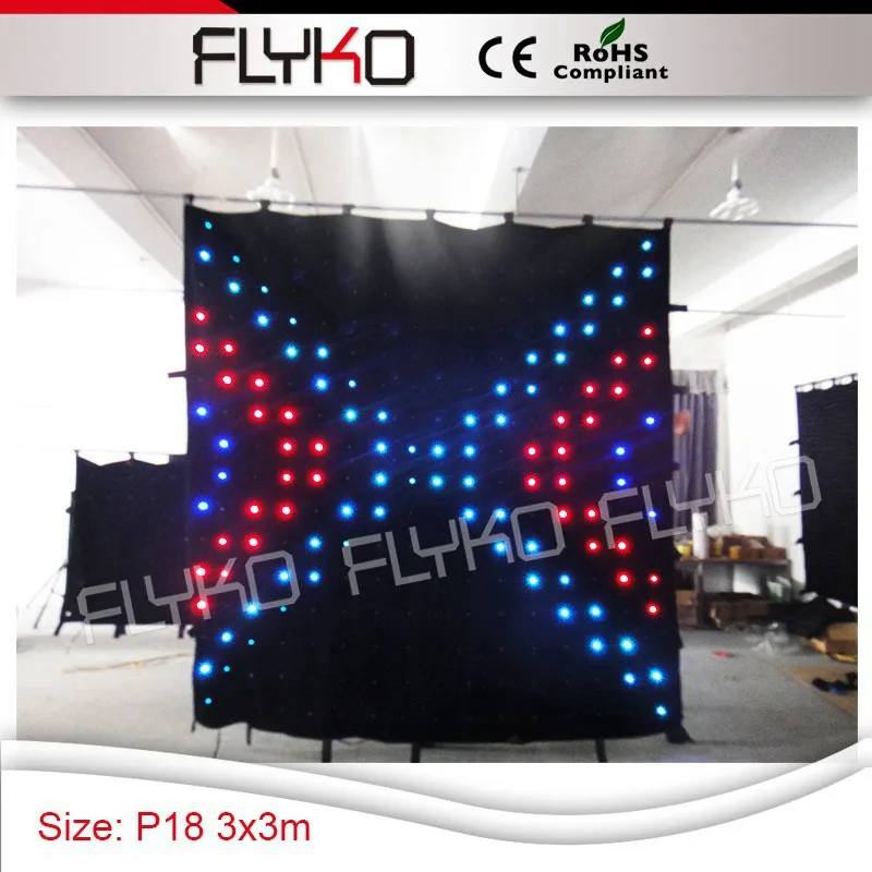 3M*3M led video curtain Pixel180mm dj wedding show effect dispaly video led curtain